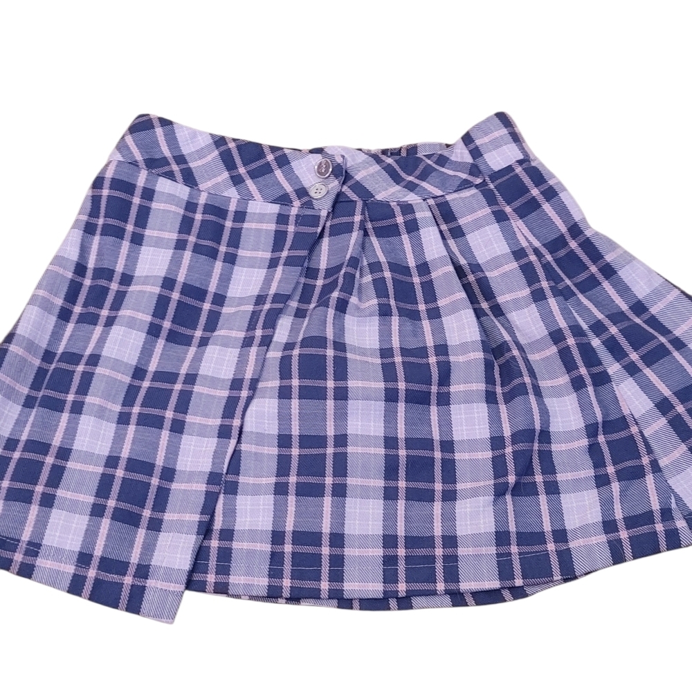 Justice Purple Plaid Skirt